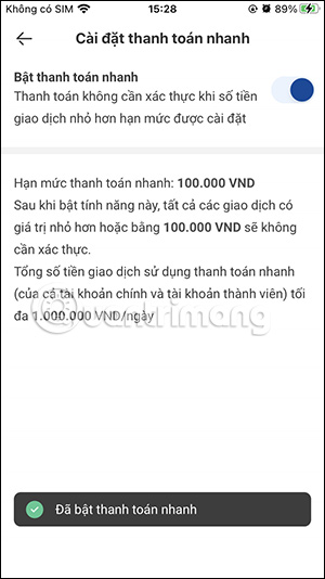 Thanh toán nhanh trên VNPAY