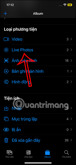 Album ảnh Live Photo