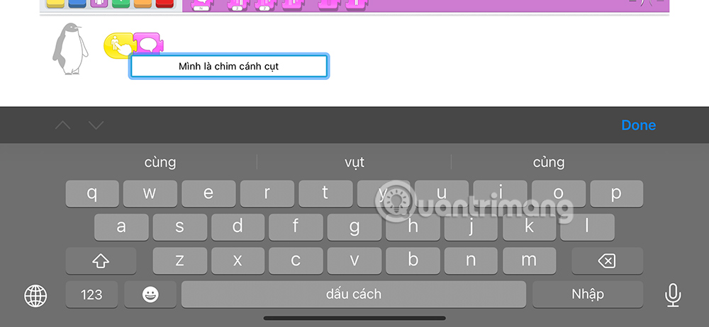 Chọn lệnh cho nhân vật sai 