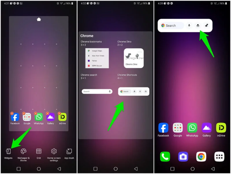 Thêm widget Chế độ ẩn danh Android