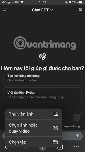 Tải hình ảnh lên ChatGPT-4o