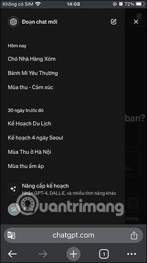 Lịch sử chat ChatGPT-4o
