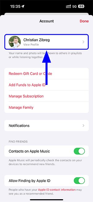 Hồ sơ nghe nhạc Apple Music