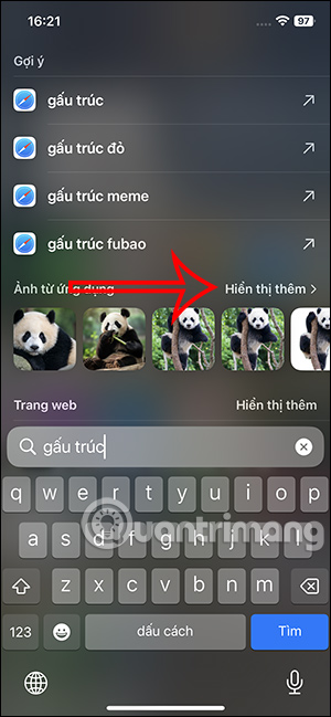 Tìm kiếm trên Spotlight iPhone