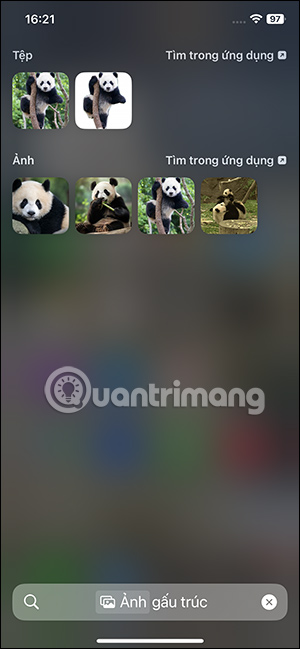 Hiện hình ảnh từ các ứng dụng
