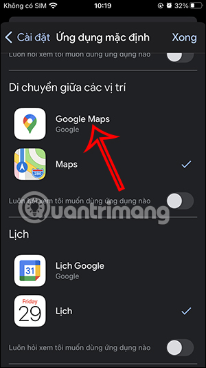 Ứng dụng mở link di chuyển
