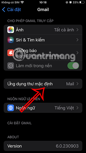 Ứng dụng mail mặc định iPhone