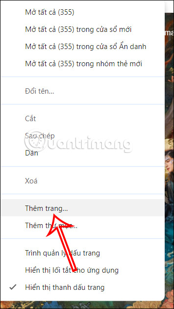 Thêm bookmark trình duyệt 