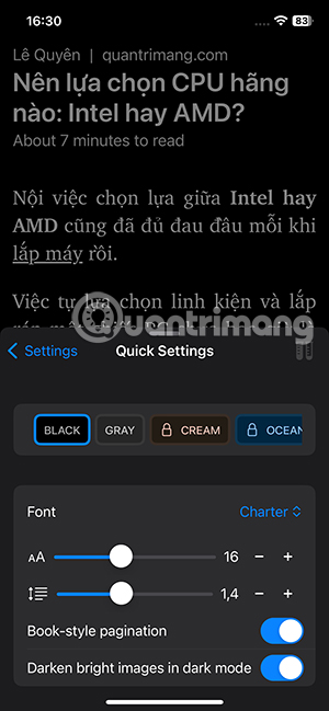 Chỉnh kích cỡ trên Flyleaf