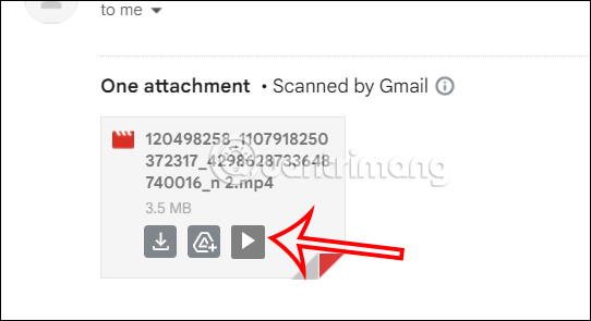 Biểu tượng phát video trong Gmail