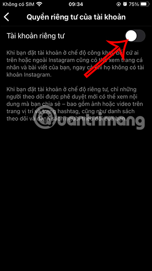 Tài khoản Instagram riêng tư 