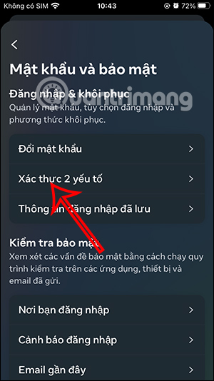 Xác thực 2 yếu tố Instagram