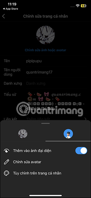 Avatar 3D trên Instagram
