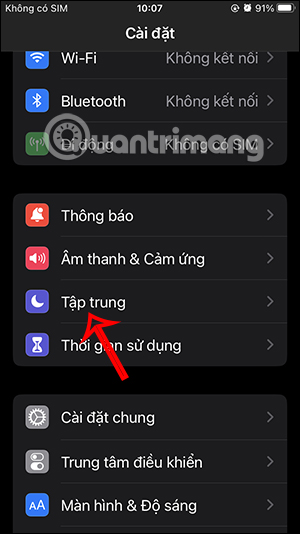 Tập trung trên iPhone