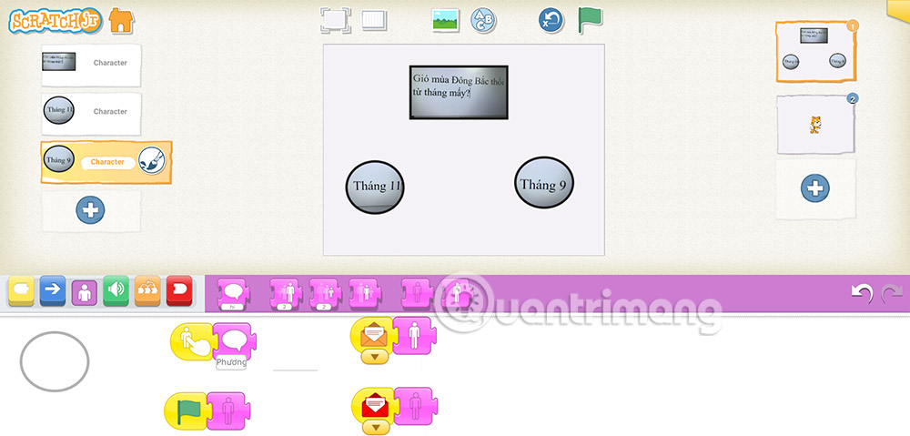 Lệnh cho phương án sai