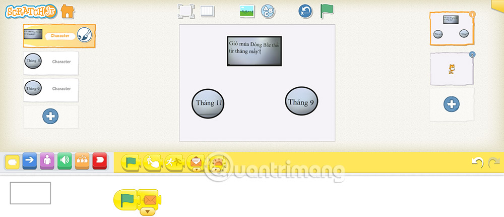 Lệnh tin nhắn cho câu hỏi