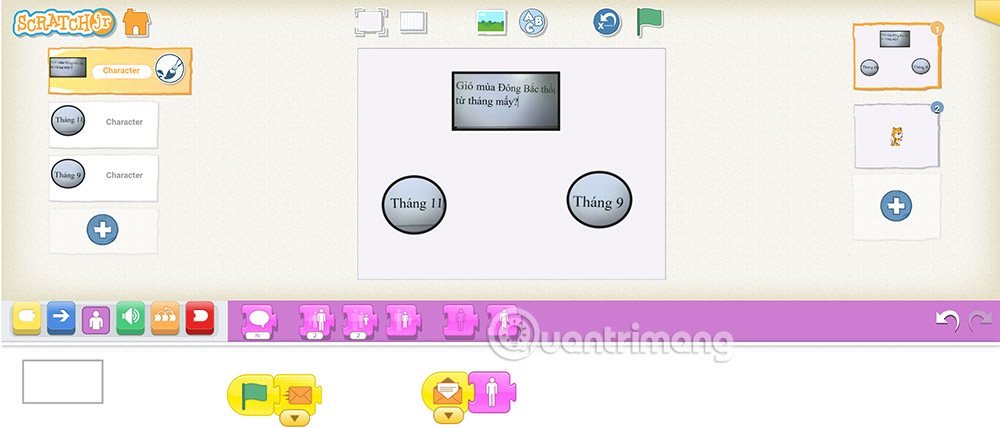 Lệnh nhận tin nhắn màu cam cho câu hỏi