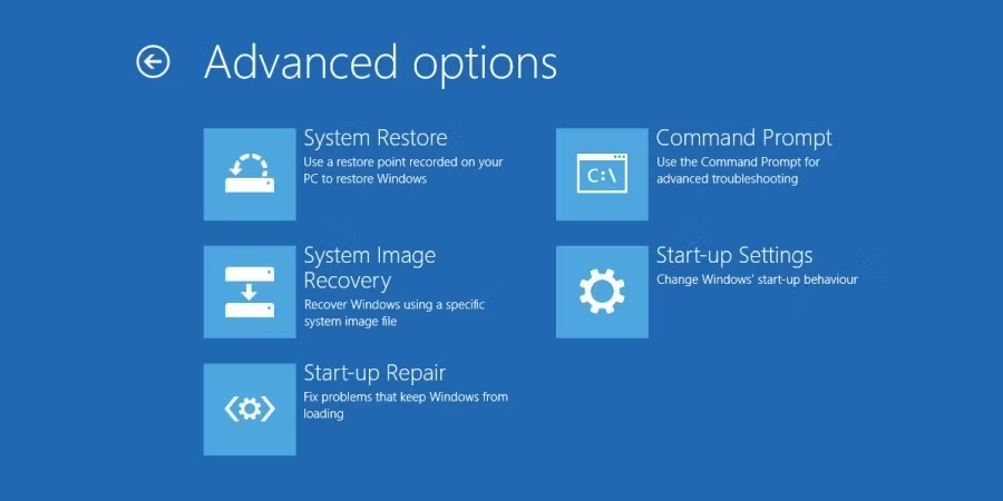 Advanced Options của Windows 10