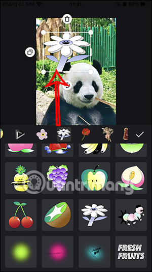 Thay đổi kích thước sticker