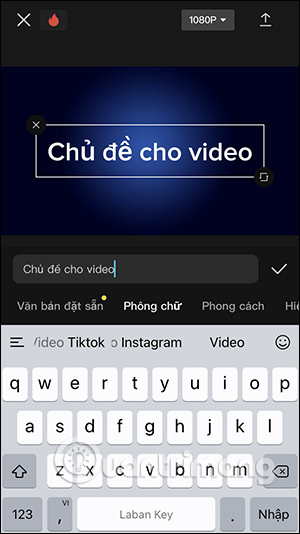 Nhập văn bản cho video
