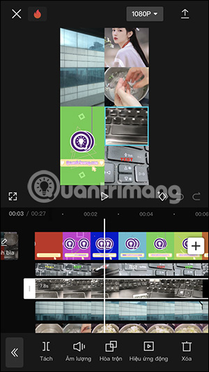 Chỉnh sửa video ghép trong CapCut