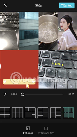 Khung ghép video trong CapCut