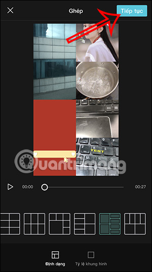 Lưu khung hình ghép video CapCut