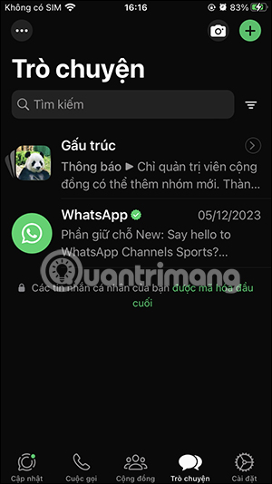 Ẩn tin nhắn lưu trữ trên WhatsApp
