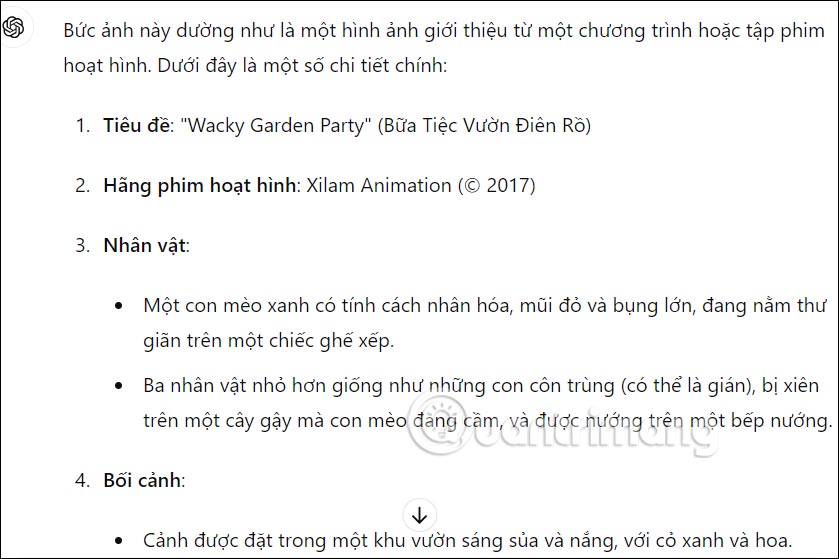 Nội dung phân tích ảnh tiếng Việt trên ChatGPT-4o