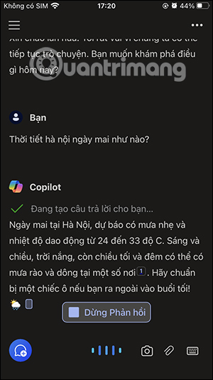 Phản hồi từ Copilot