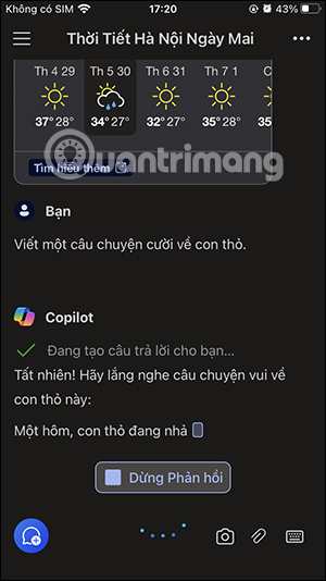 Copilot chat bằng giọng nói
