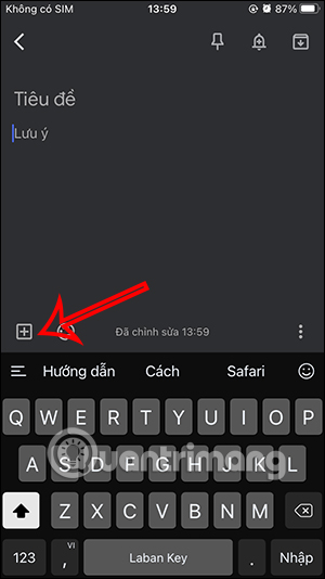Tùy chọn thêm ảnh trên Google Keep