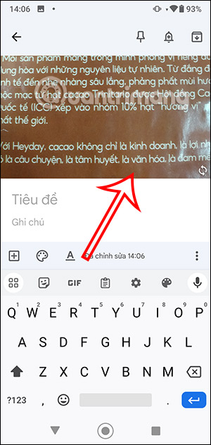 Chọn ảnh chụp trên Google Keep