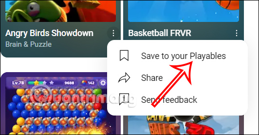 Lưu ảnh trên YouTube Playables