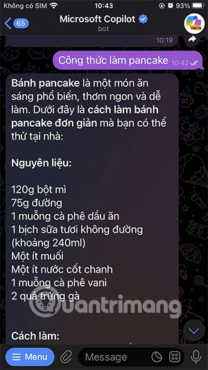 Dùng Copilot tiếng Việt trên Telegram