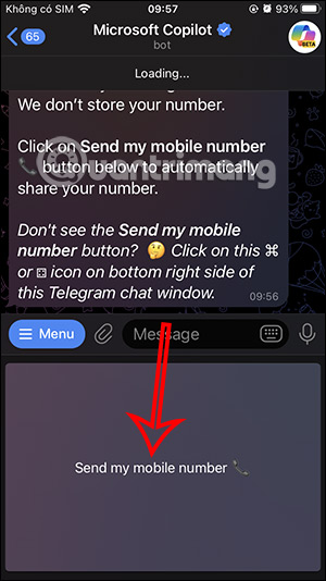 Xác minh số điện thoại Telegram