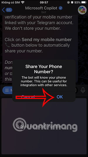 Số điện thoại Telegram