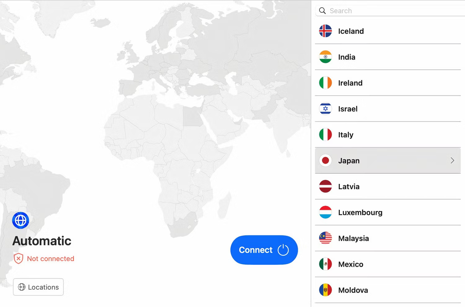 Giao diện VPN Bitdefender