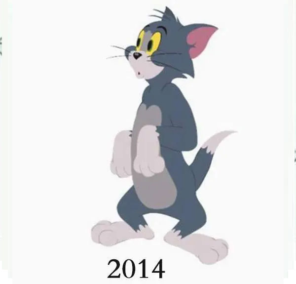 Năm 2014, hình ảnh của Tom có một sự thay đổi tương đối nhỏ, chất lượng hình ảnh và chi tiết như lông mày, mắt… đã được điều chỉnh. Và hình tượng này của mèo Tom vẫn không thay đổi cho đến tận ngày nay.
