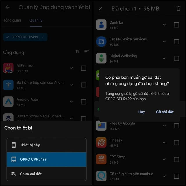 Gỡ cài đặt ứng dụng từ xa