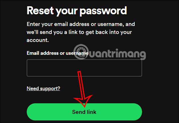 Điền email tài khoản Spotify