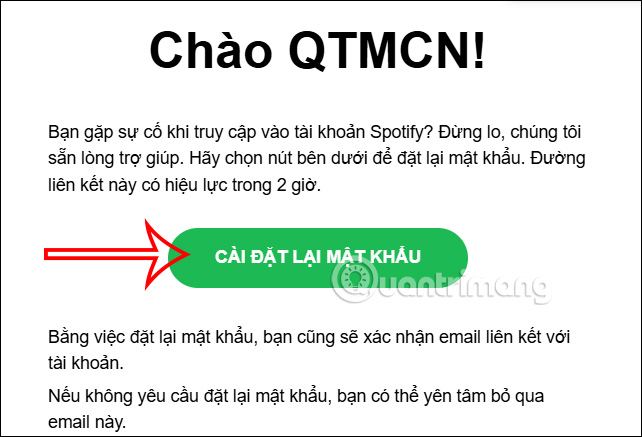 Điền mật khẩu tài khoản Spotify