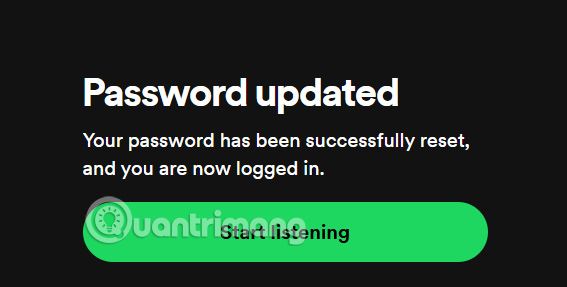 Reset mật khẩu Spotify