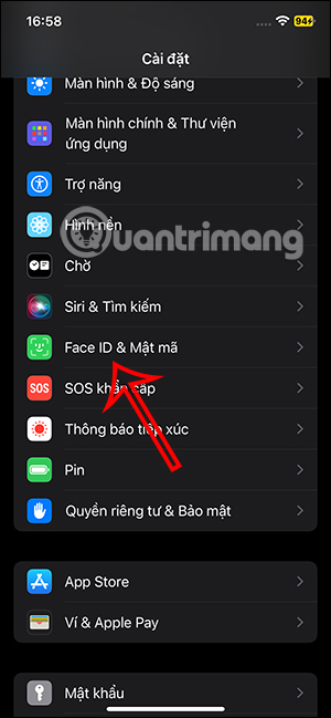 Face ID & Mật khẩu iPhone