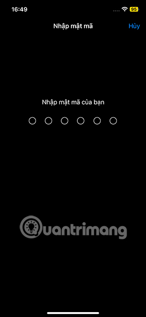 Nhập mật khẩu iPhone