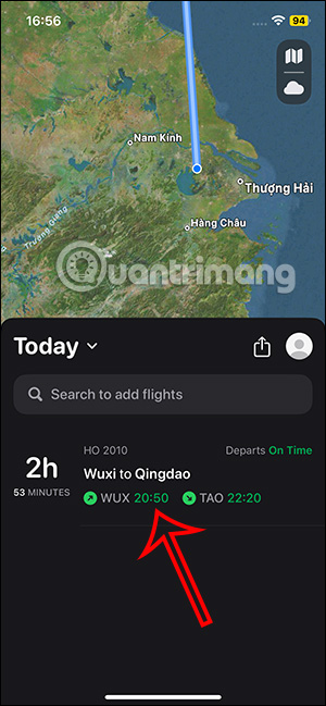 Hiển thị chuyến bay trên Flighty