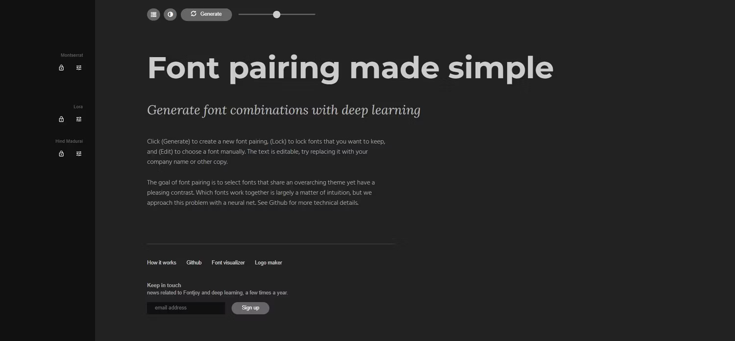 Sử dụng trình tạo kiểu chữ của Fontjoy