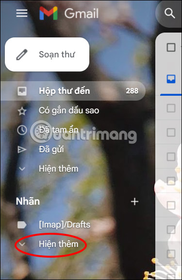 Hiện các mục cho Gmail 