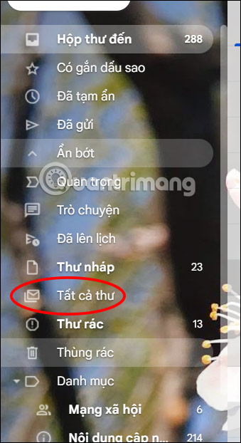 Tất cả thư trong Gmail