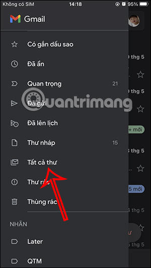 Tất cả thư trong Gmail